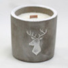 Bougie de soja en béton Med - Tête de cerf - Whisky et fumée de bois