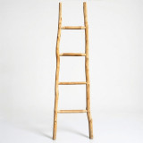 Grande échelle en bois de kemu - 1,5 m - Naturel - Style japonais