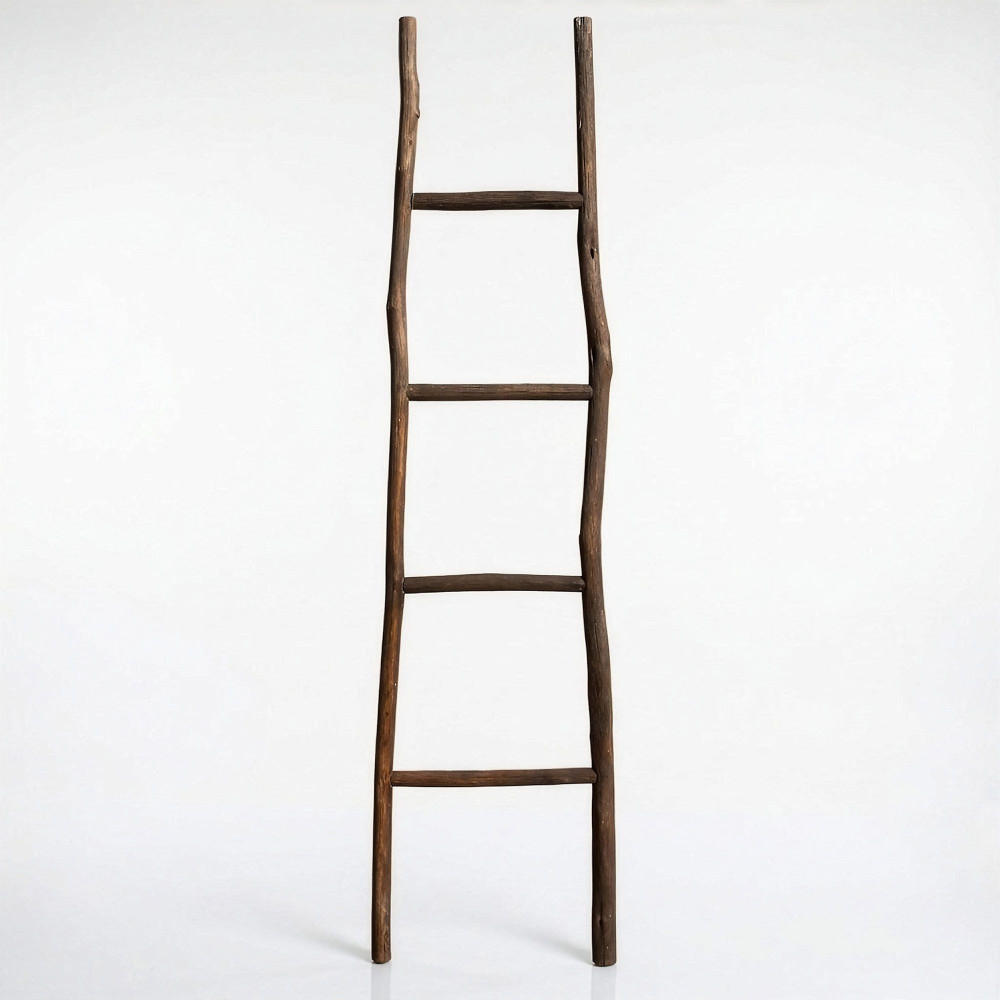 Grande échelle en bois de Kemu - 1,5 m - Chocolat - Style japonais