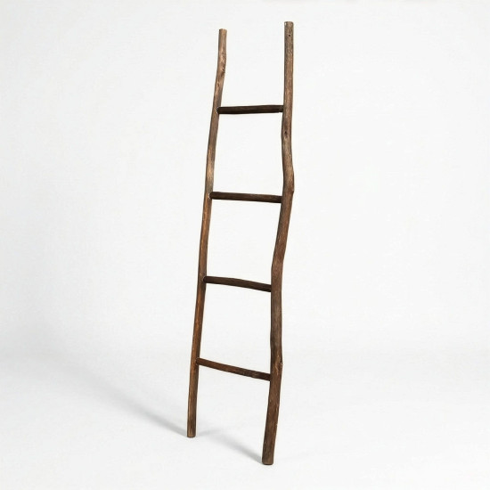 Grande échelle en bois de Kemu - 1,5 m - Chocolat - Style japonais
