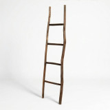 Grande échelle en bois de Kemu - 1,5 m - Chocolat - Style japonais