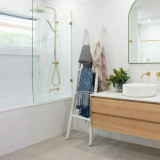 Grande échelle en bois de kemu - 1,5 m - Blanchie - Style japonais