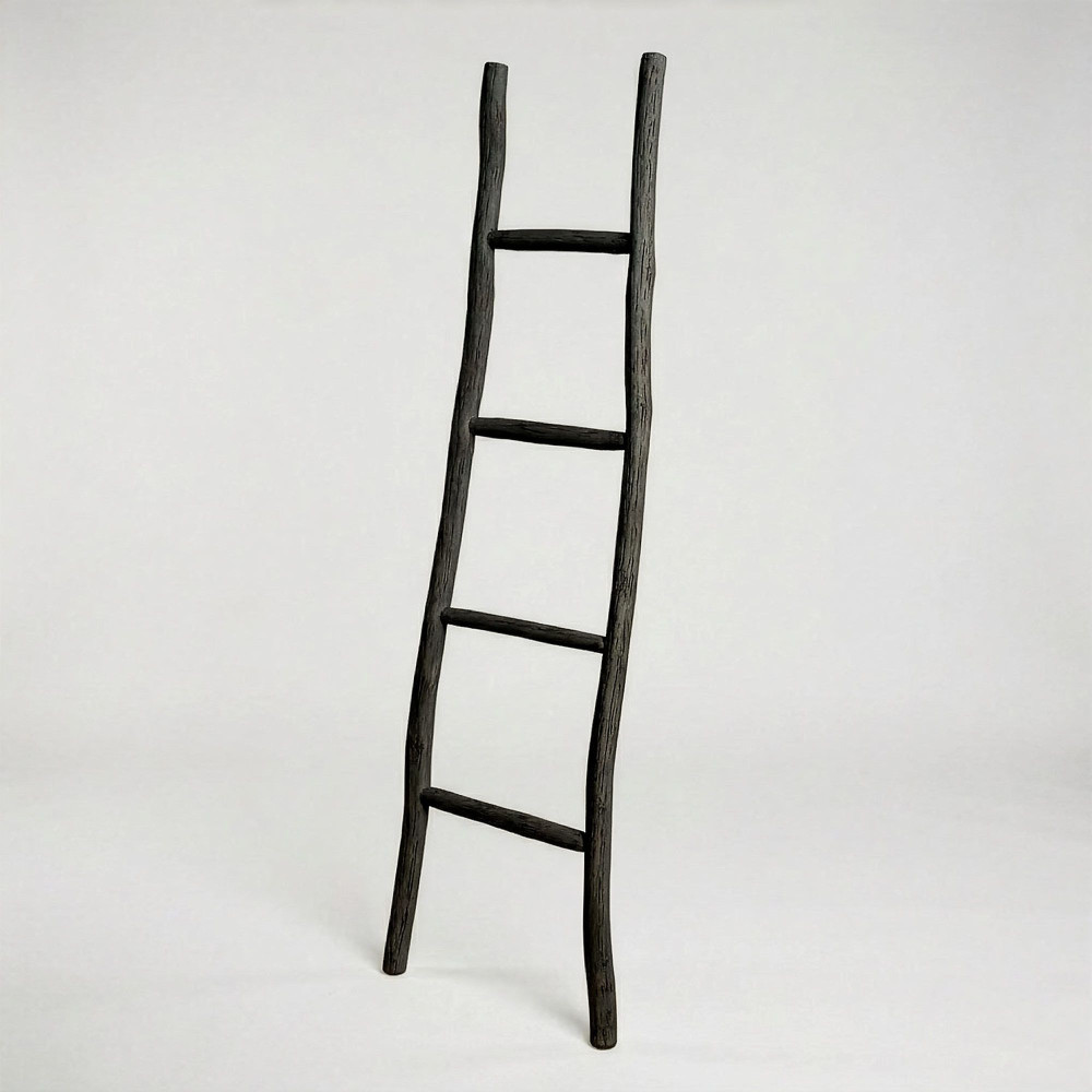 Grande échelle en bois Kemu - 1,5 m - Noire - Style japonais