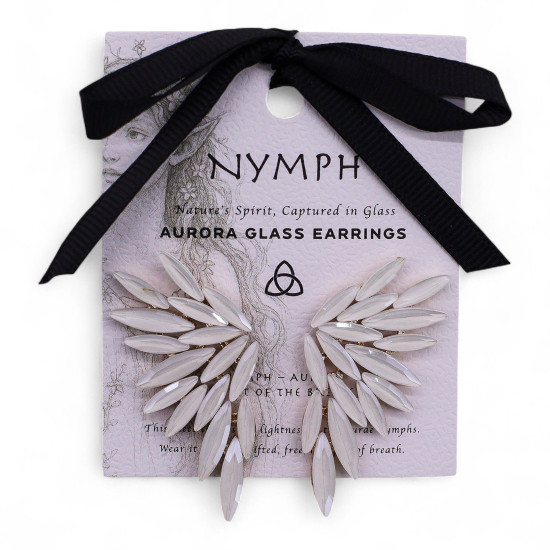 Boucles d'oreilles en perles, verre vintage et ailes d'ange