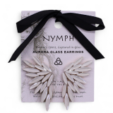 Boucles d'oreilles en perles, verre vintage et ailes d'ange