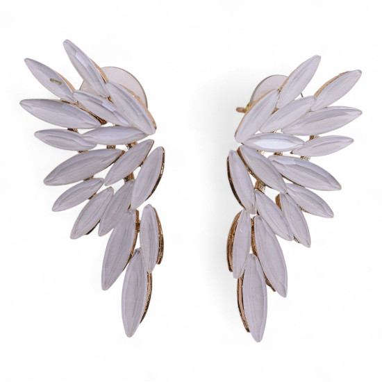 Boucles d'oreilles en perles, verre vintage et ailes d'ange