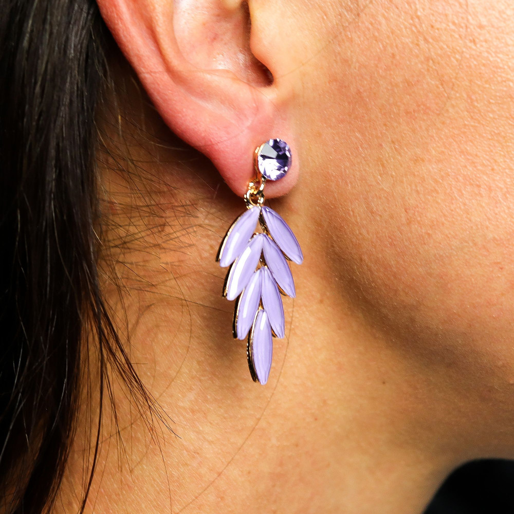 Boucles d'oreilles Lavande - Verre Vintage - Fées
