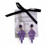 Boucles d'oreilles Lavande - Verre Vintage - Fées