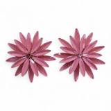 Rose pâle - Verre vintage - Fleurs - Boucles d'oreilles