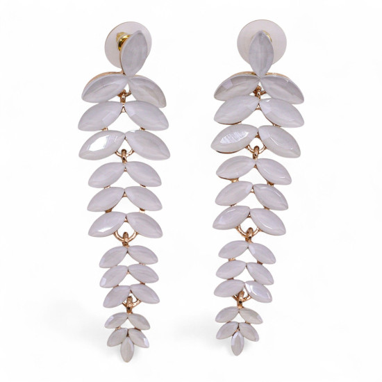 Boucles d'oreilles pendantes en verre vintage et perles