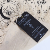Tissu divinatoire à pendule de sorcière ancienne - Œil qui voit tout - Naturel et noir