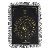 Tissu divinatoire à pendule de sorcière ancienne - Œil qui voit tout - Noir et or