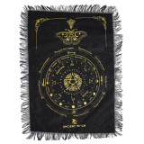 Tissu divinatoire pour pendule de sorcière ancienne - Papillon mystique - Noir et or
