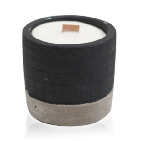 Bougie de soja en pot en béton - Noir - Beurre de brandy