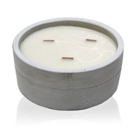 Grande bougie de soja en béton - Patchouli et ambre foncé