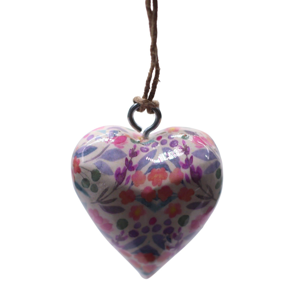 Grands cœurs décoratifs en bois - Joli motif floral - dans un bocal