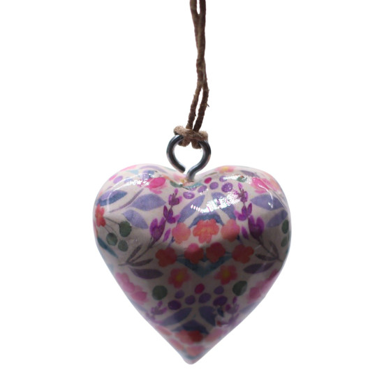 Grands cœurs décoratifs en bois - Joli motif floral - dans un bocal