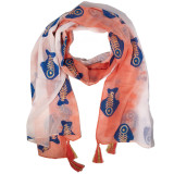Écharpe Nomad Sari Aqua Fish - Corail (180x50cm)