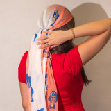 Écharpe Nomad Sari Aqua Fish - Corail (180x50cm)