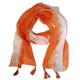 Écharpe Nomad Sari Summer à imprimé tortue - Corail (180x50cm)