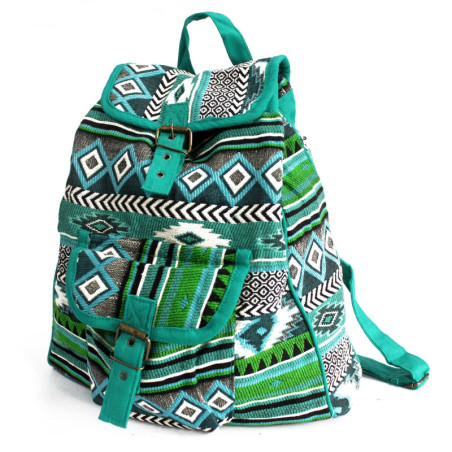 Sac Jacquard - Sac à dos bleu sarcelle