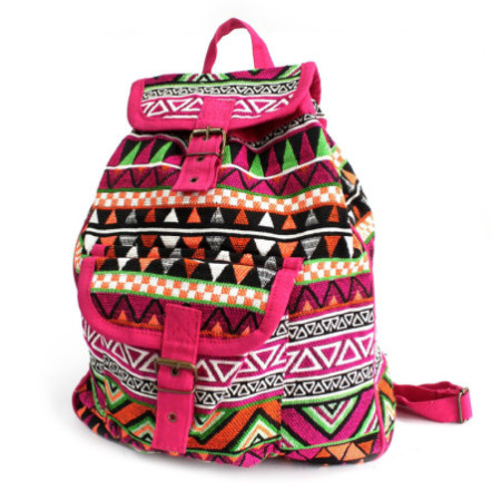 Sac Jacquard - Sac à dos rose