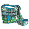 Sac Jacquard - Sac bandoulière bleu sarcelle
