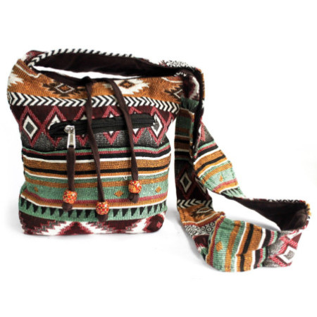 Sac Jacquard - Sac bandoulière chocolat