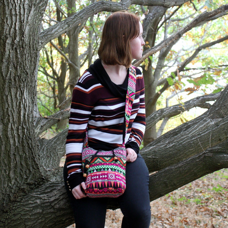 Sac Jacquard - Sac bandoulière rose