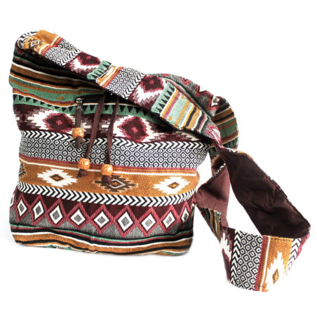 Sac Jacquard - Dos Étudiant Chocolat