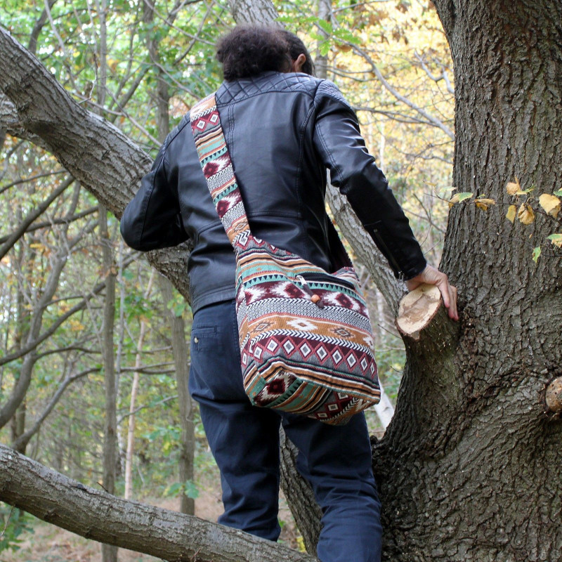 Sac Jacquard - Dos Étudiant Chocolat
