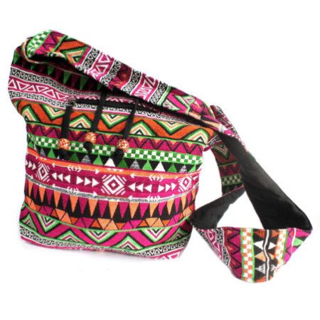 Sac Jacquard - Dos Étudiant Rose