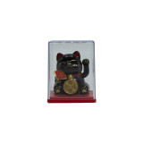 Mini chat solaire porte-monnaie en boîte - Noir