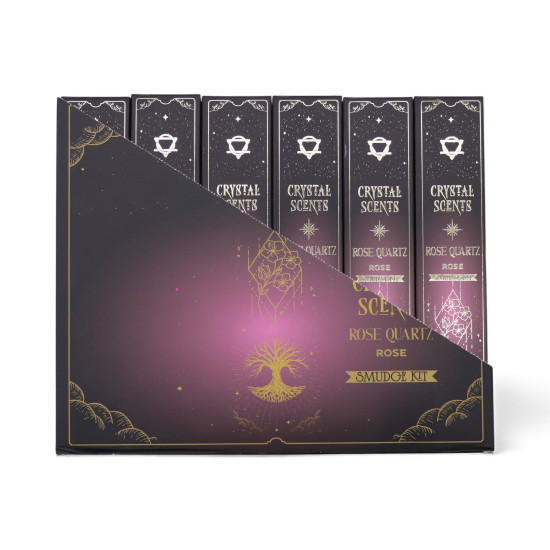 Encens parfumé aux cristaux de quartz rose - Rose