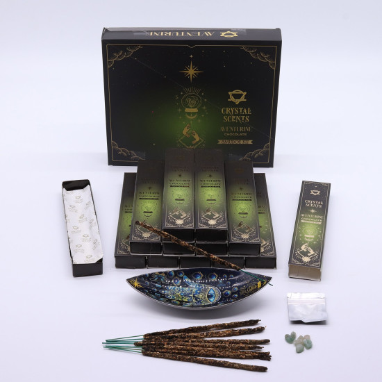 Encens parfumé à l'aventurine cristalline - Chocolat