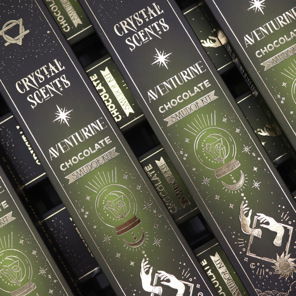 Encens parfumé à l'aventurine cristalline - Chocolat