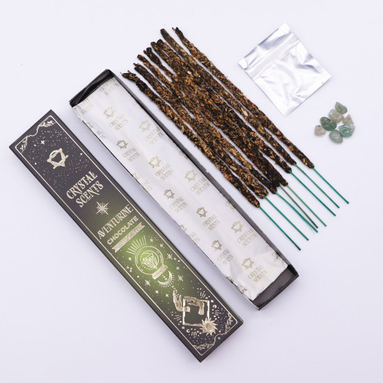 Encens parfumé à l'aventurine cristalline - Chocolat