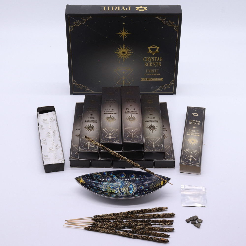 Encens parfumé aux cristaux de pyrite - Cannelle