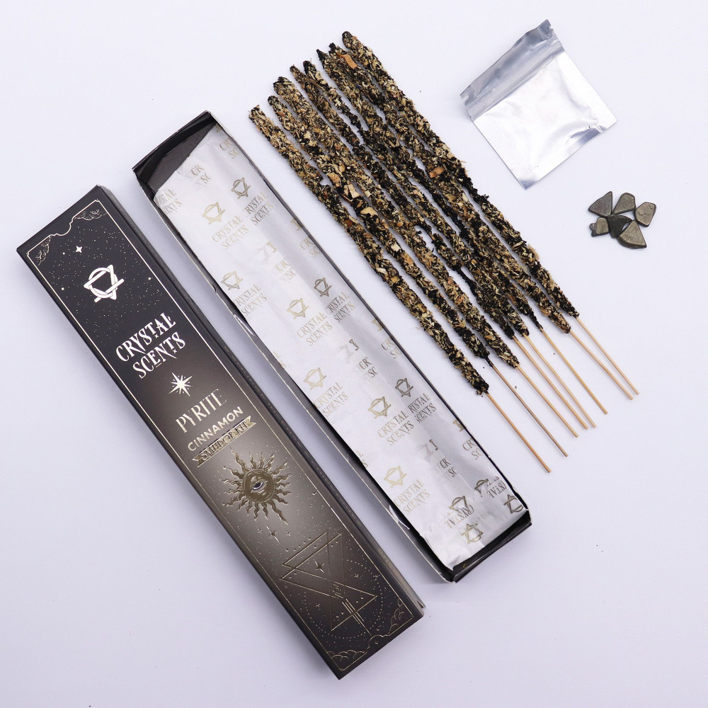 Encens parfumé aux cristaux de pyrite - Cannelle