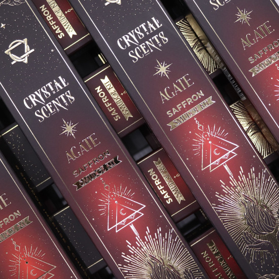 Encens parfumé aux cristaux d'agate rouge - Safran