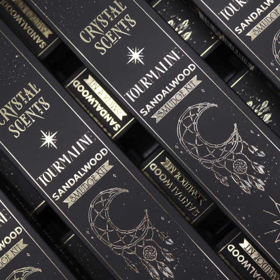 Encens parfumé aux cristaux de tourmaline - Santal