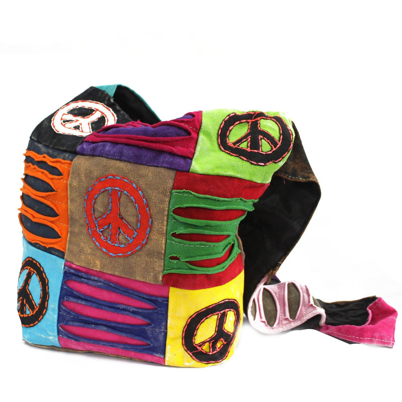 Sac bandoulière ethnique - Sable / Paix