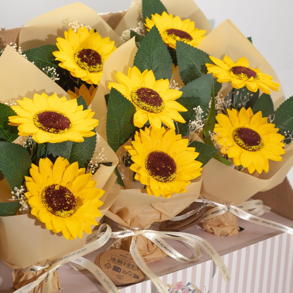 Fleur de savon - Bouquet de deux tournesols