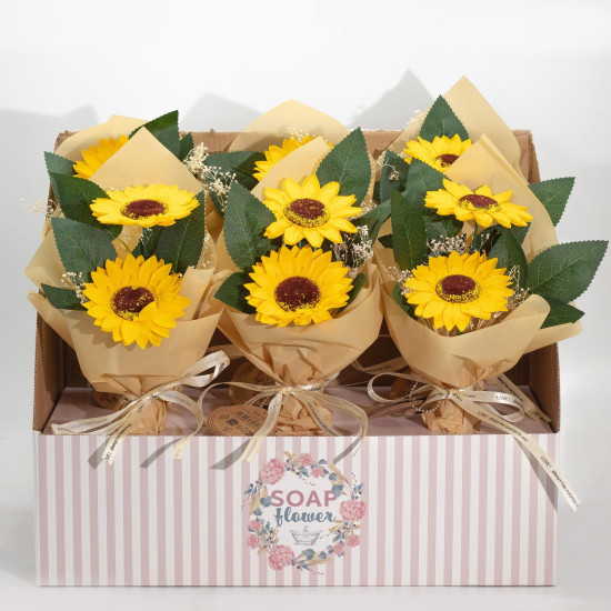 Fleur de savon - Bouquet de deux tournesols