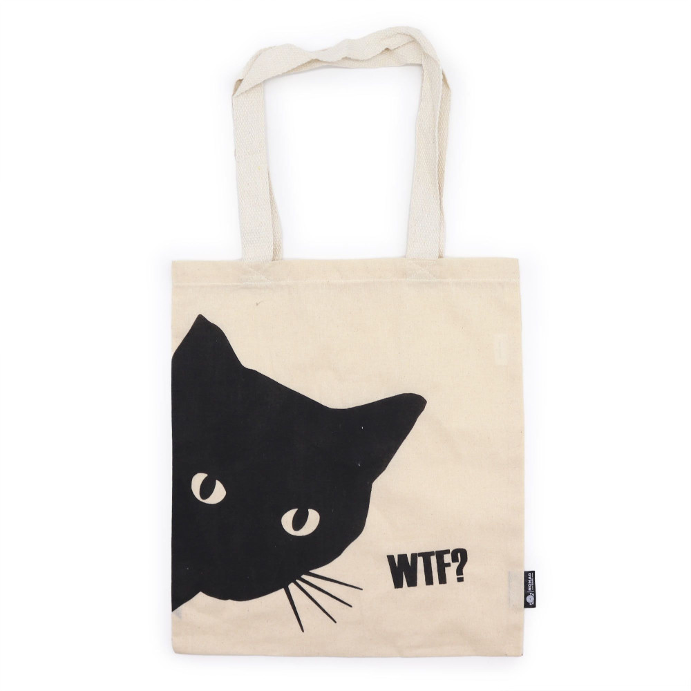 Sac cabas basique iconique Nomad Sari - Chat noir - Naturel 113 g