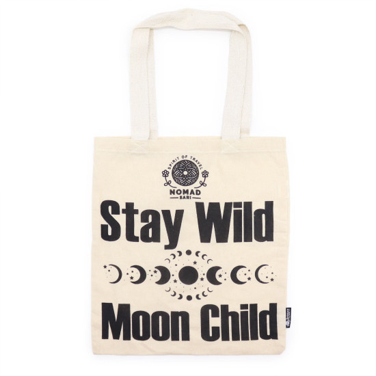 Sac cabas basique iconique Nomad Sari - Restez sauvage, enfant de la lune - Naturel 113 g