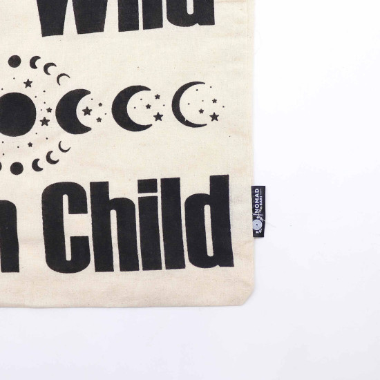 Sac cabas basique iconique Nomad Sari - Restez sauvage, enfant de la lune - Naturel 113 g