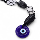 Pendentif en pierre - Torrmaline noire et sélonite roulée - Œil protecteur
