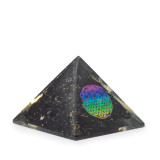 Petites pyramides d'organite 5,5 x 4,5 cm - Fleur de Vie - Éclats de tortaline noire