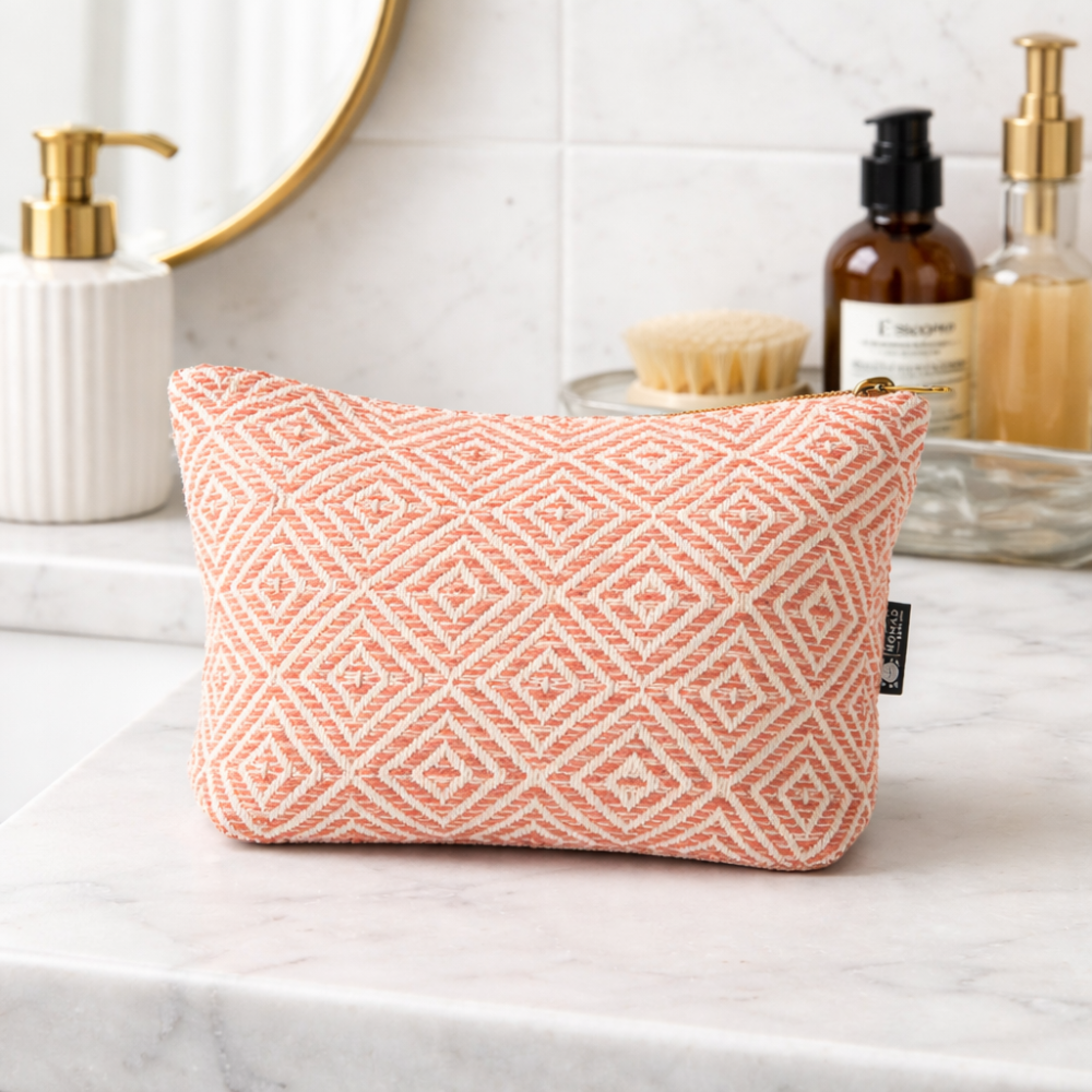 Trousse de toilette Nomad Sari indienne Jacquard - Labyrinthe de corail